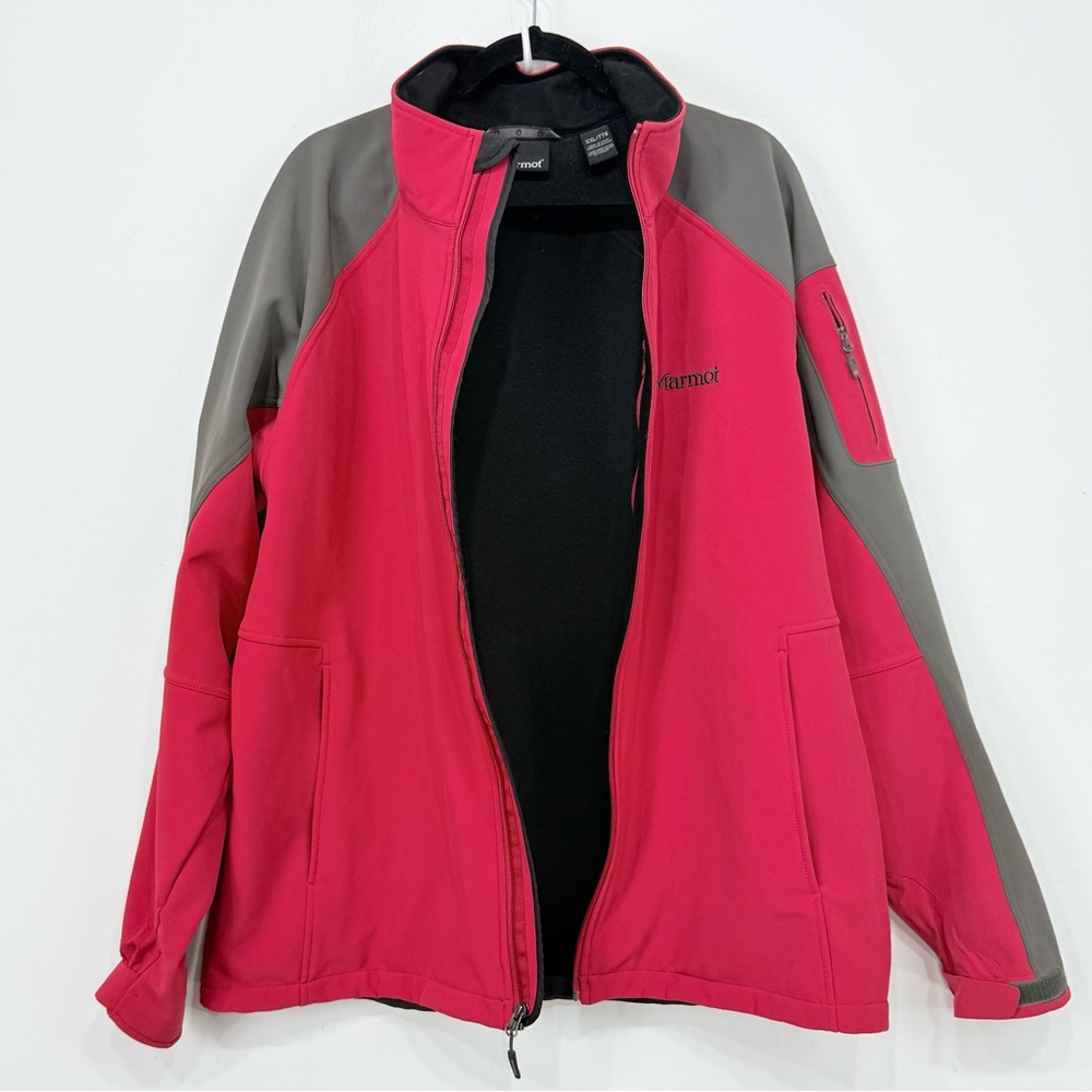 Marmot Gravity Soft Shell Red Gray Windstopper Pe… - image 5